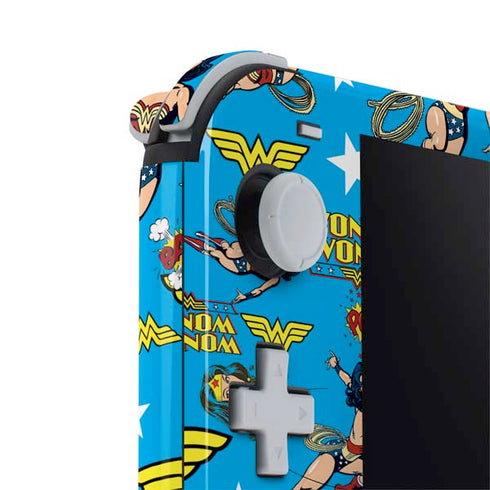 DC Comics Wonder Woman Action pose pattern Nintendo Switch Lite Skin